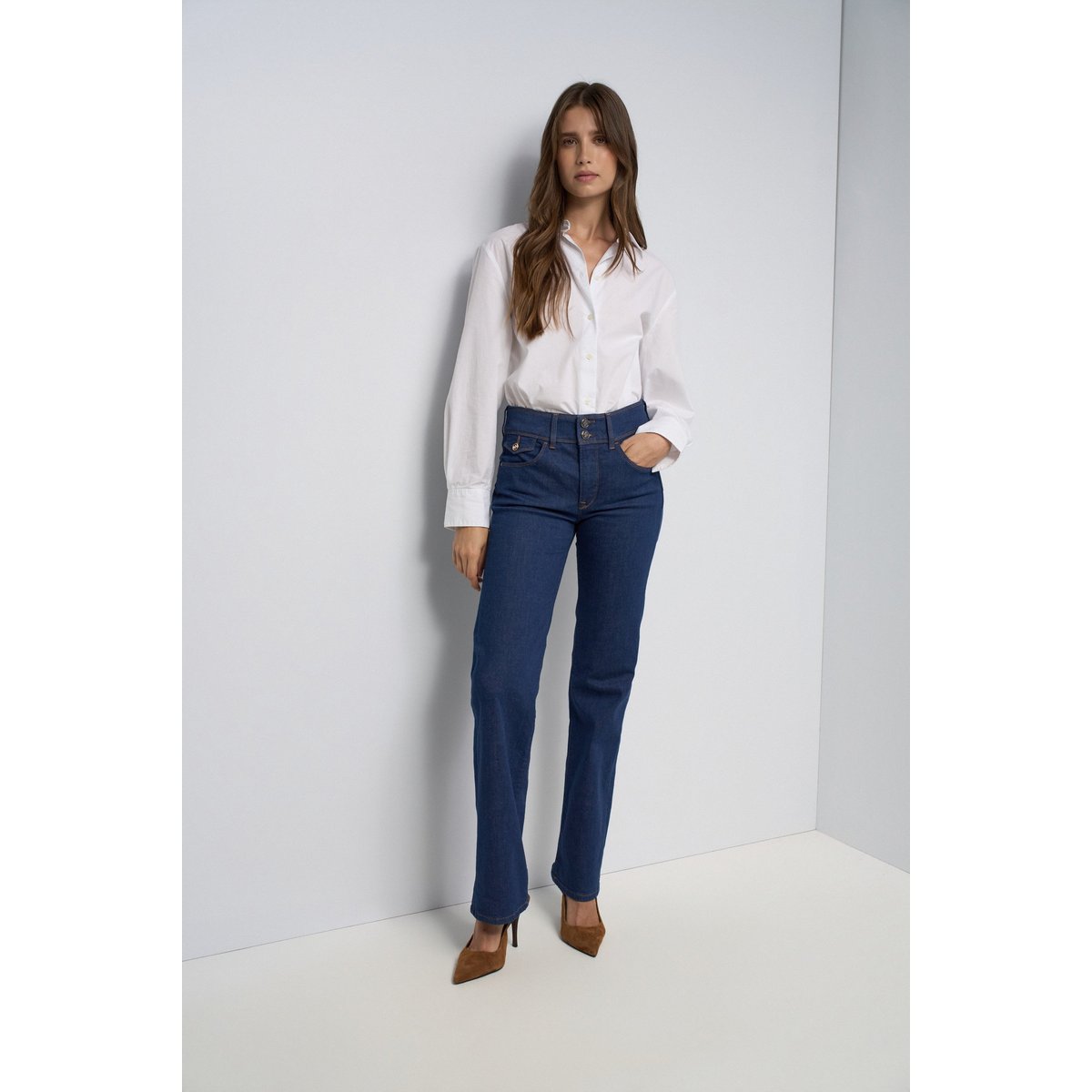 JEAN SECRET PUSH IN STRAIGHT bleu foncé, SALSA JEANS