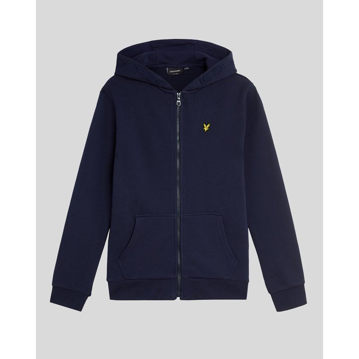 Sweat à capuche zippé en coton loopback bleu marine, LYLE & SCOTT