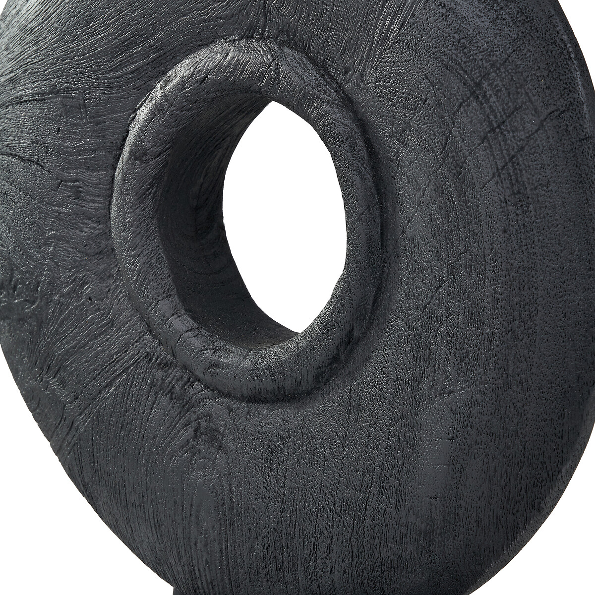 40cm Handcarved Mango Wood Circular Ornament black, ÉDITÉ