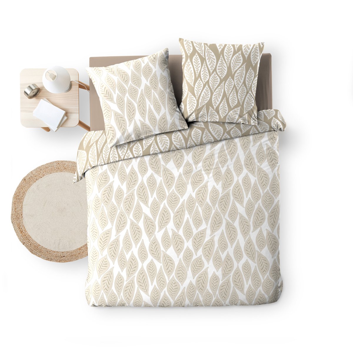 Parure de lit Mareva beige, DOUCEUR D'INTÉRIEUR