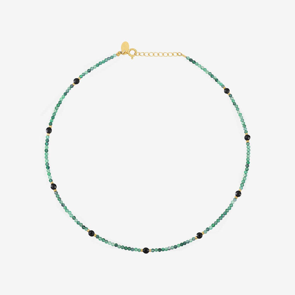 Collier indie amante agate verte/onyx vert, CAROLINE NAJMAN