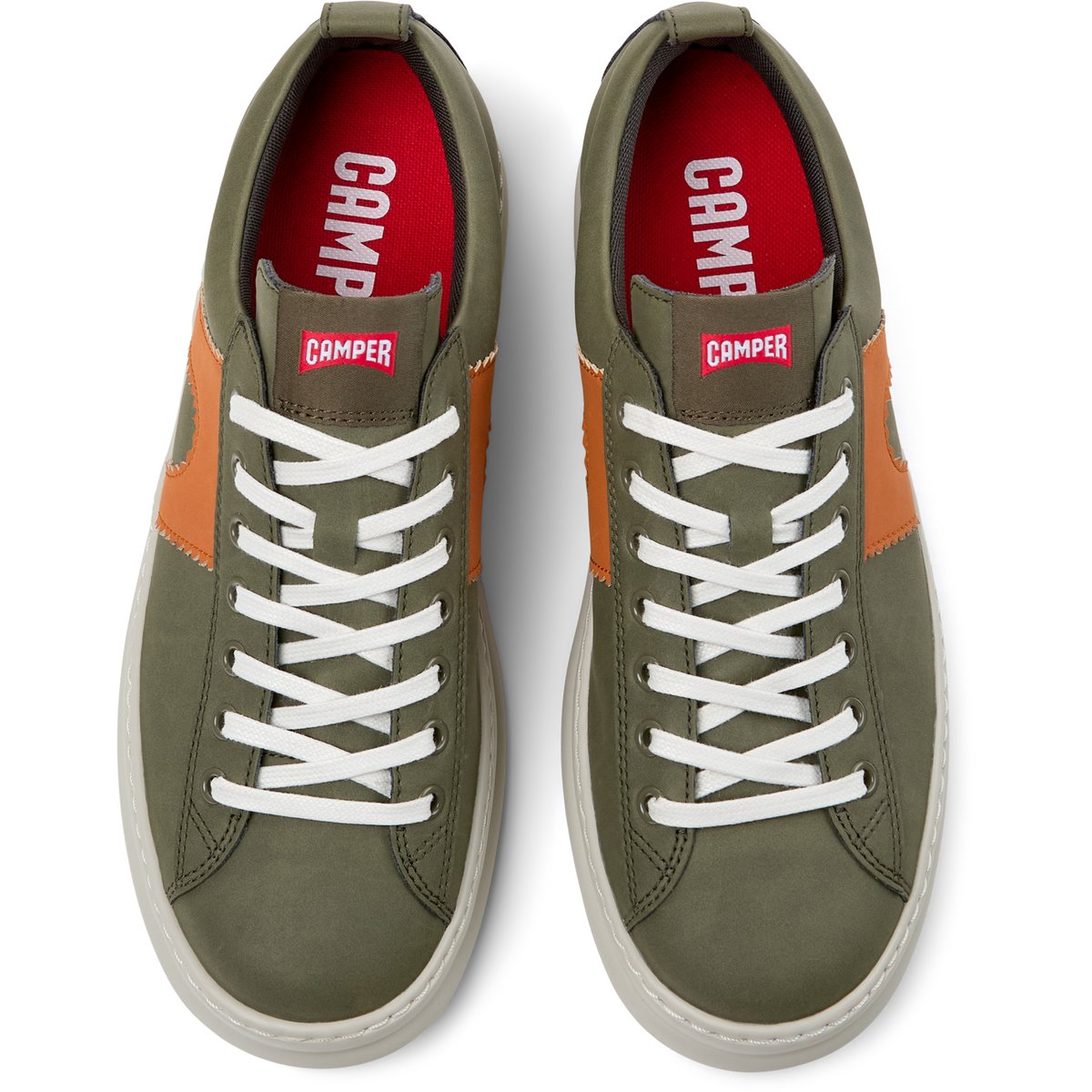 Baskets Runner Four cuir vert moyen, CAMPER