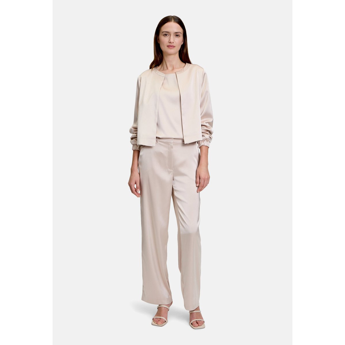 Pantalon de tailleur à effet brillant gris, BETTY & CO