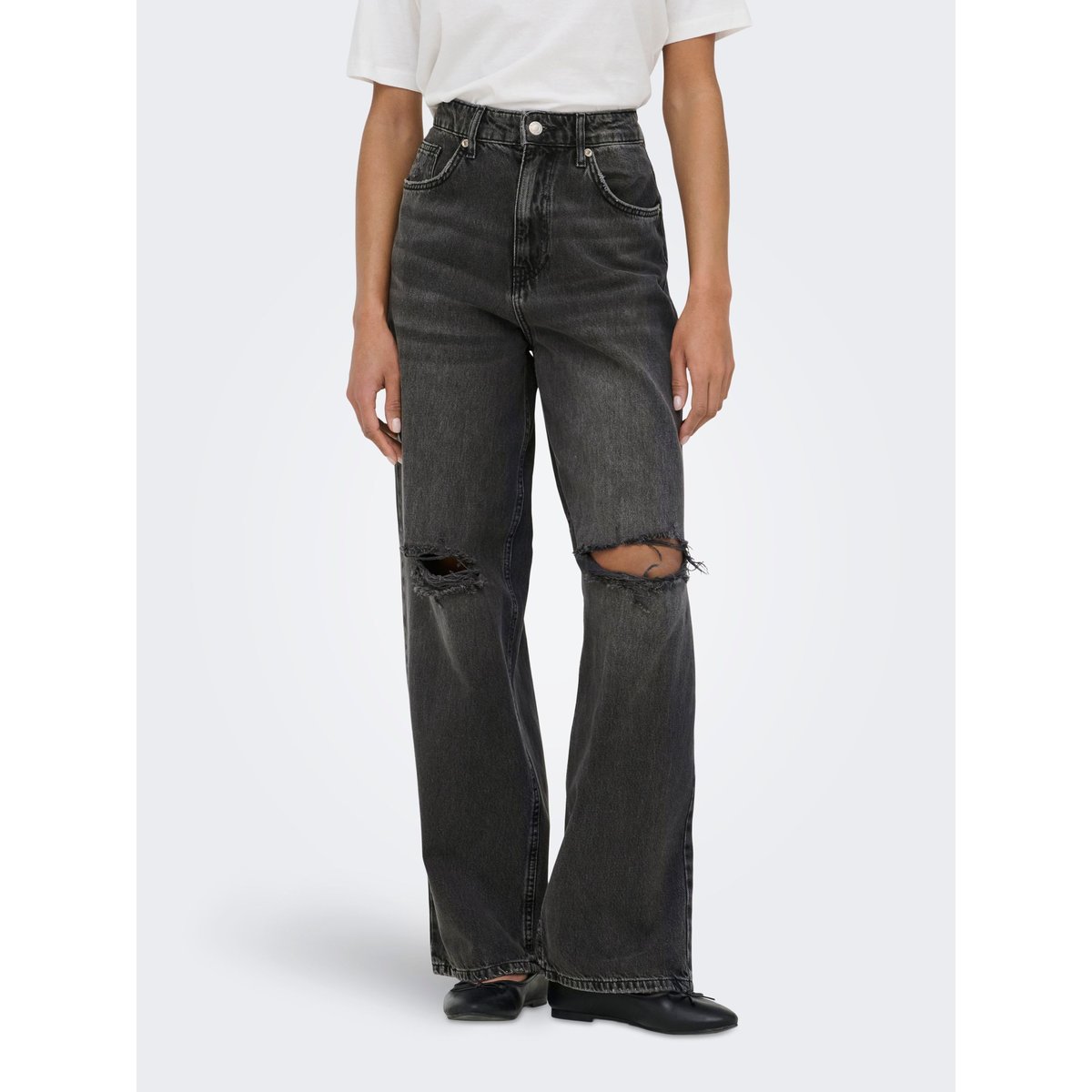 Jean Baggy Fit washed black, ONLY
