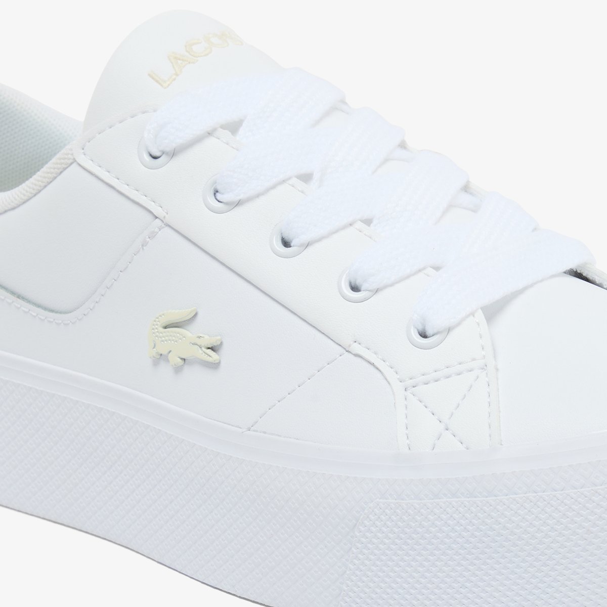 Sneakers Ziane Platform femme en cuir blanc-65t, LACOSTE