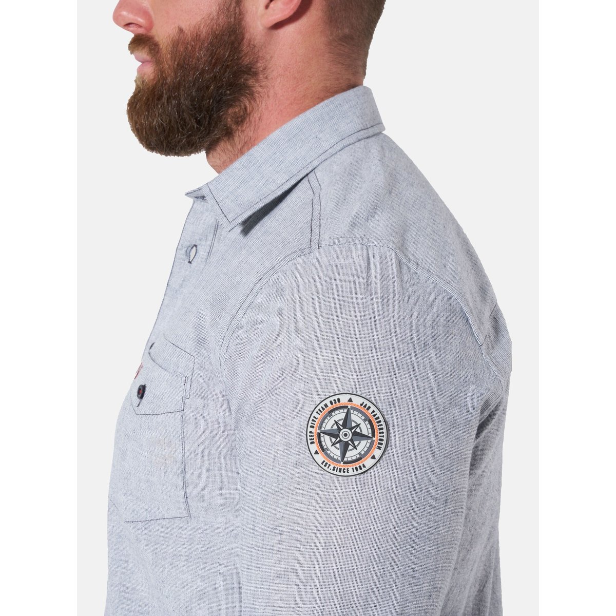 Chemise RUNEAS bleu mélange, JAN VANDERSTORM