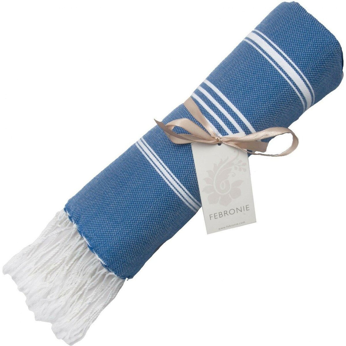 Fouta coton MYKONOS bleu grec, FEBRONIE