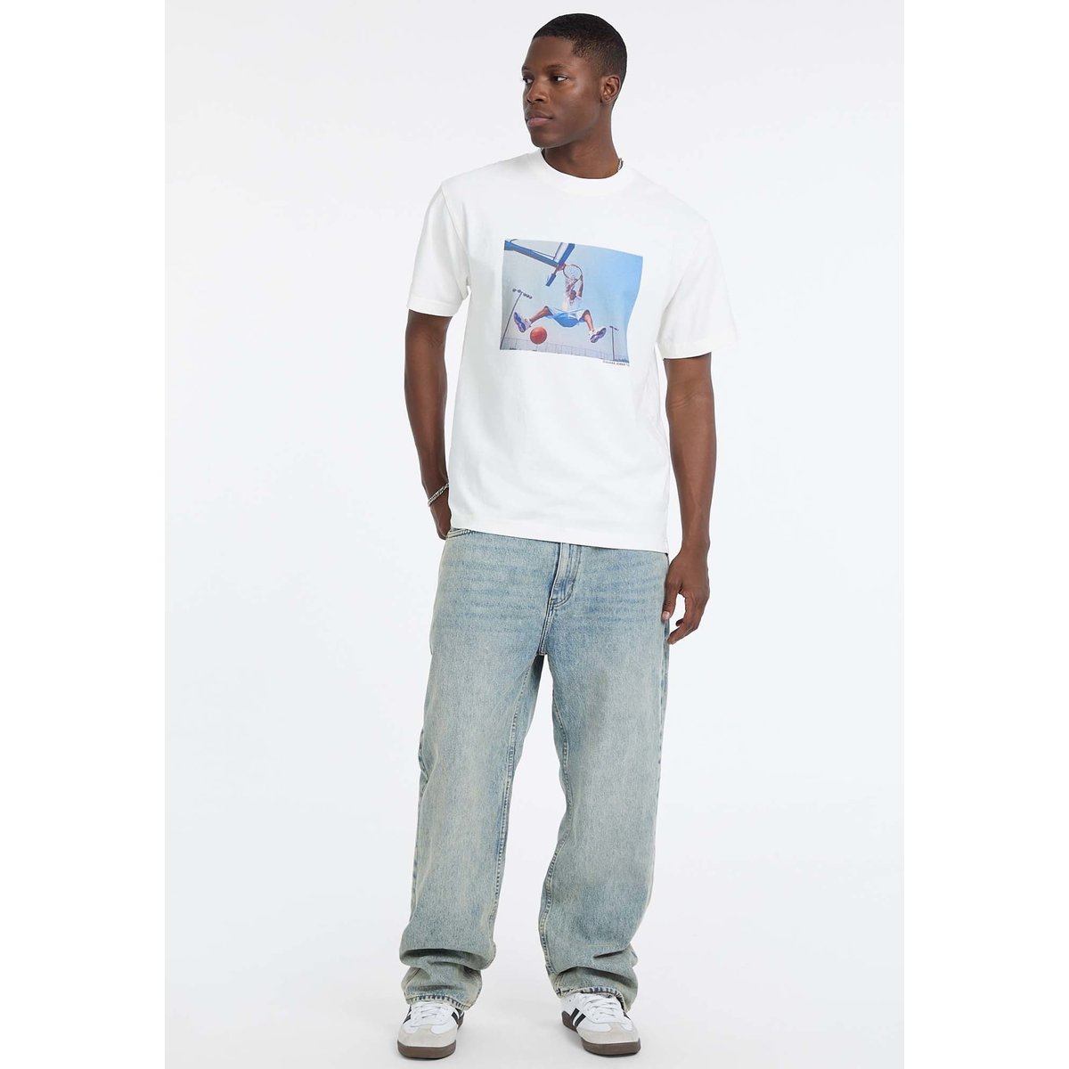 T-Shirt Imprimé Allen Iverson blanc, GUESS JEANS