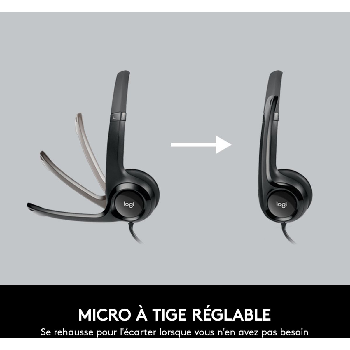 Micro-casque H390 USB stéréo noir, LOGITECH