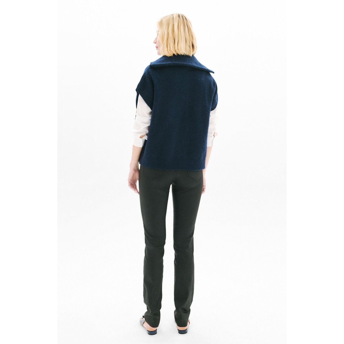 Gilet ample en alpaga MITCH bleu marine, CAROLL