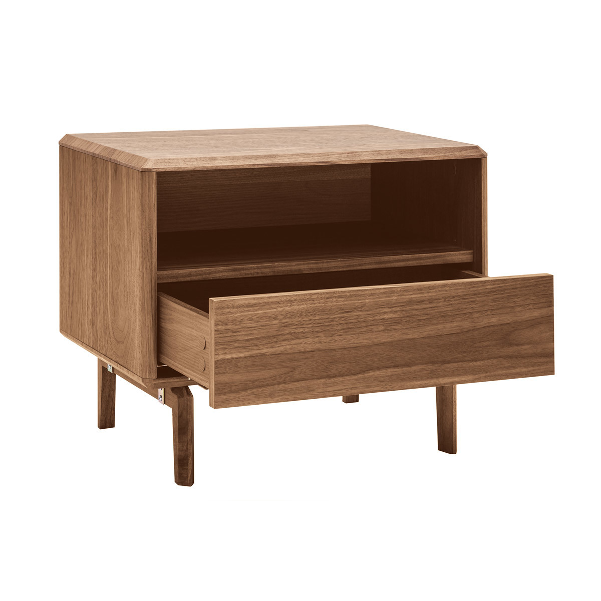 Table de chevet bois foncé noyer SUVA noyer, MILIBOO