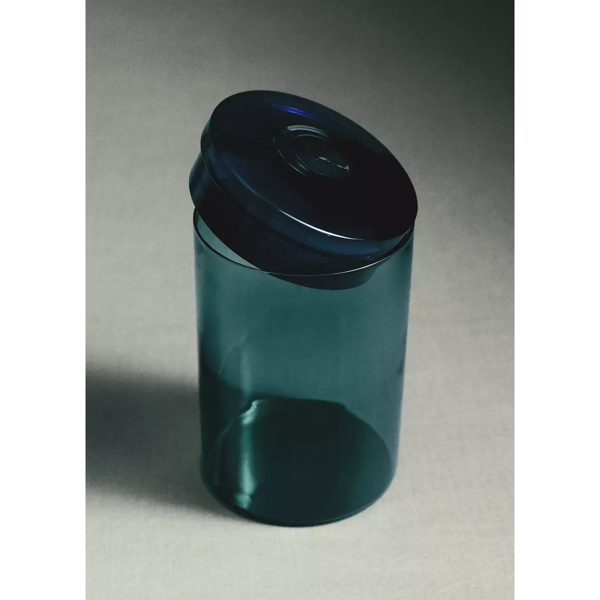 Bocal en verre bicolore bleu pétrole, MANGO HOME
