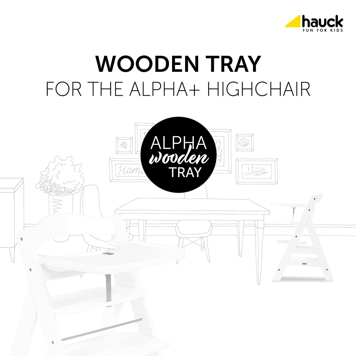 Alpha Wooden Tray white, HAUCK