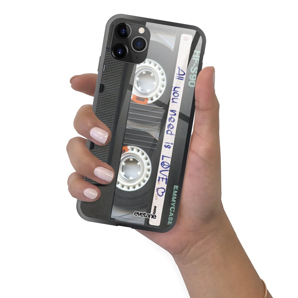 Coque en verre trempé iPhone 11 Pro Max cassette, EVETANE