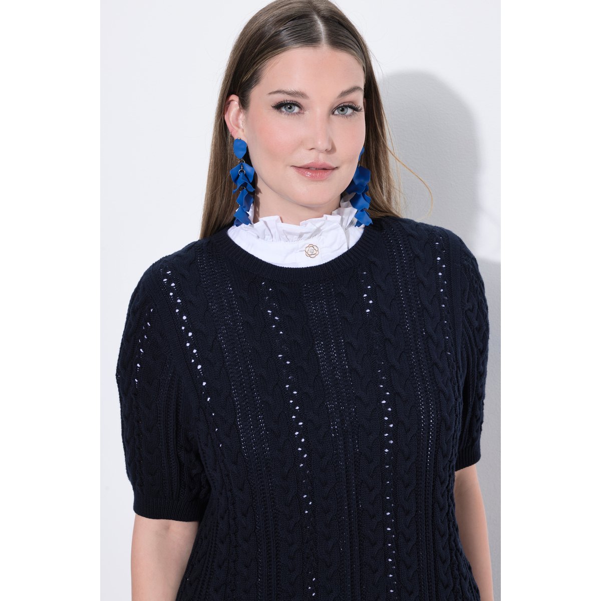Pull motif torsadé marine, ULLA POPKEN