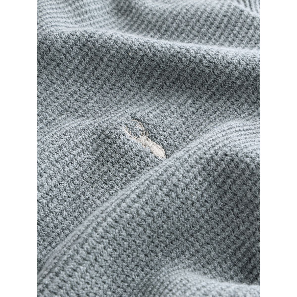 Pull standard à col de chemise oxford texturé gris, NEXT