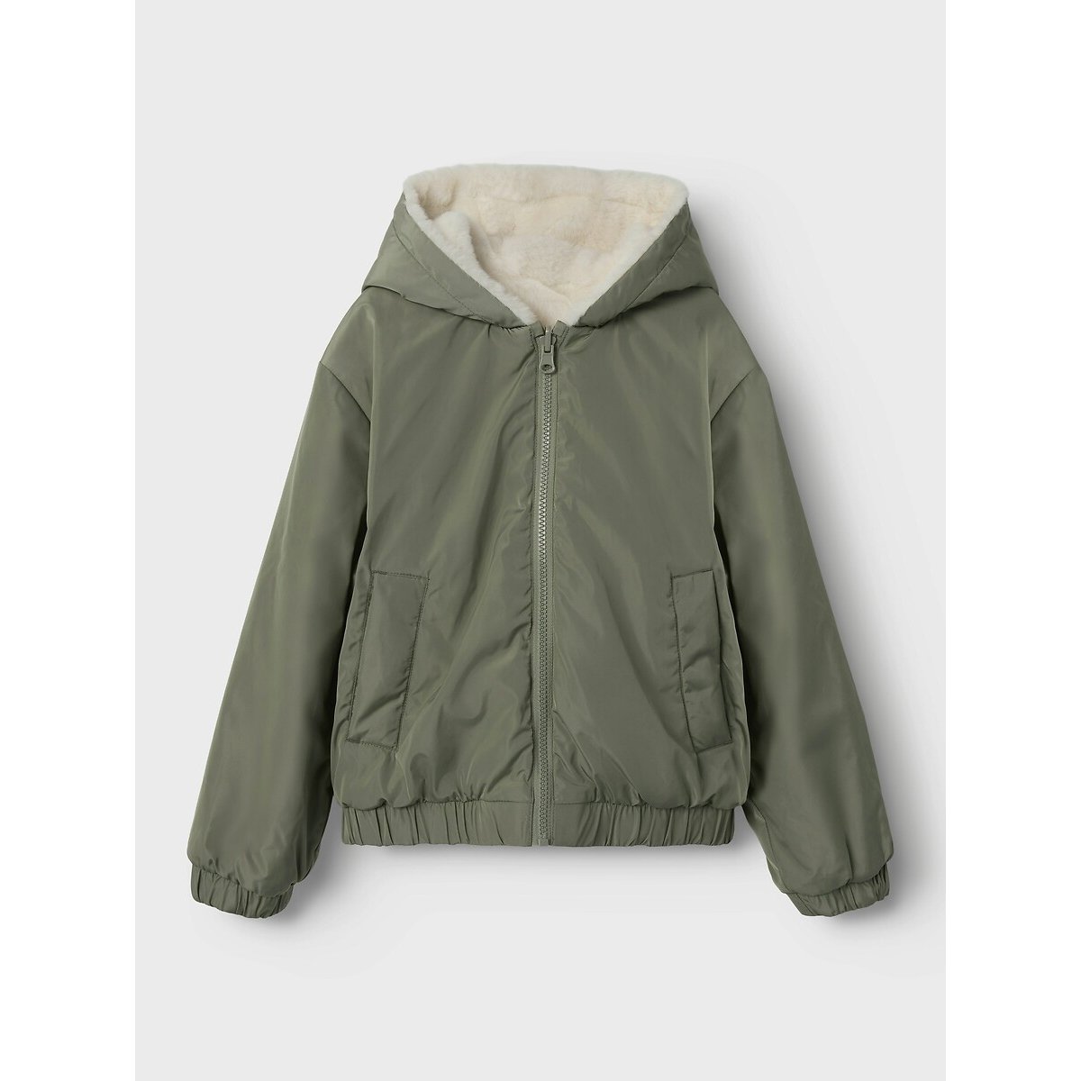 Manteau réversible kaki/écru, NAME IT