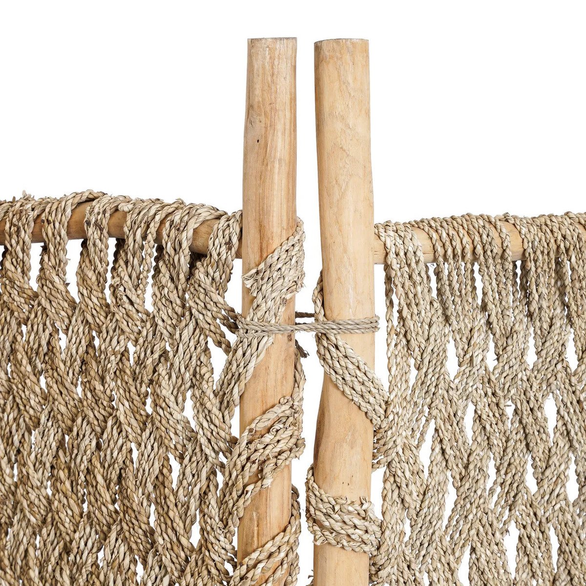Paravent en teck et herbe de mer DIVIDER beige, BAZAR BIZAR