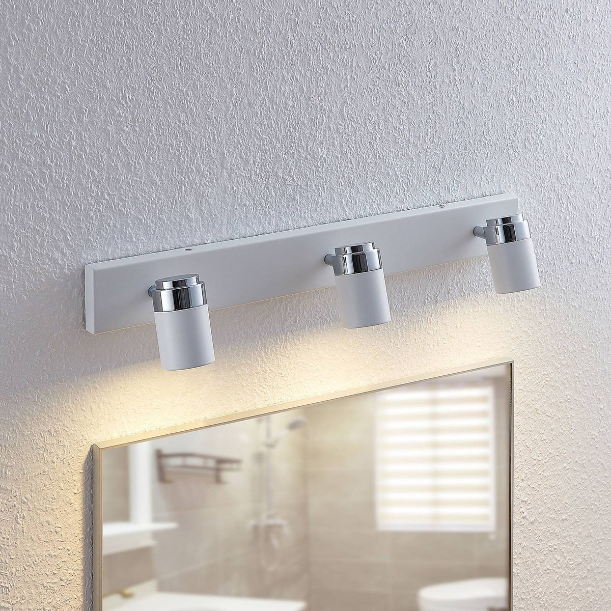 Plafonnier en métal moderne, Kardo blanc, chromé, givré, LINDBY
