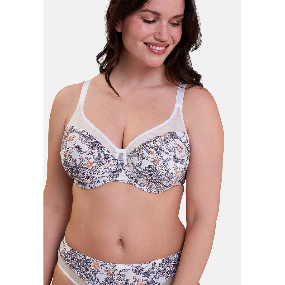 Soutien-gorge emboitant armatures Complice imprimé bleu/orange, SANS COMPLEXE