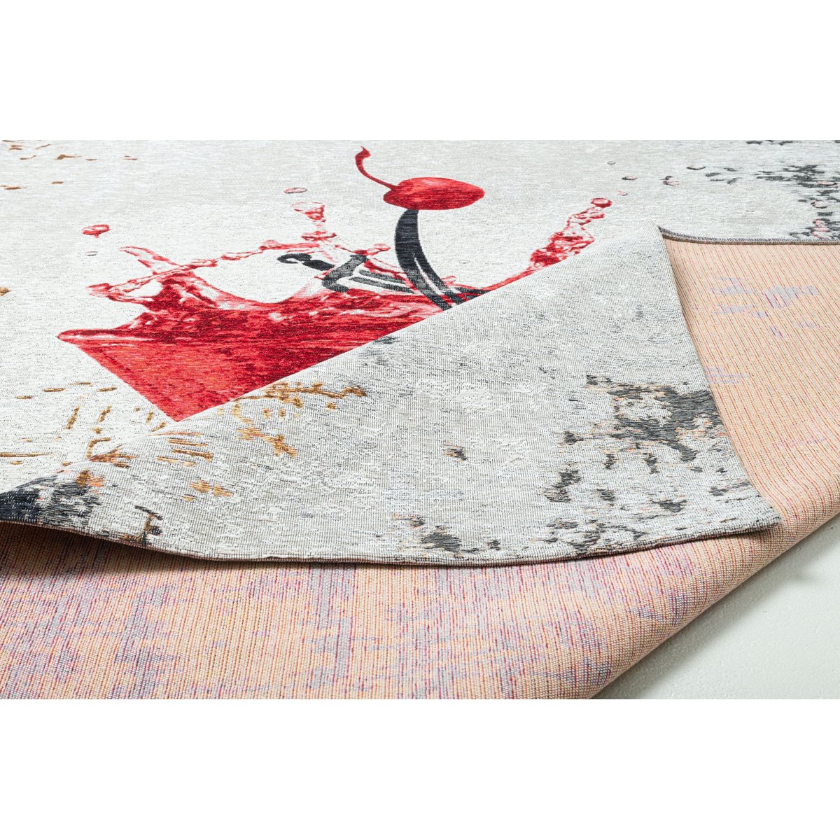 Tapis salon moderne - KEITUM rouge multicolore, THEKO