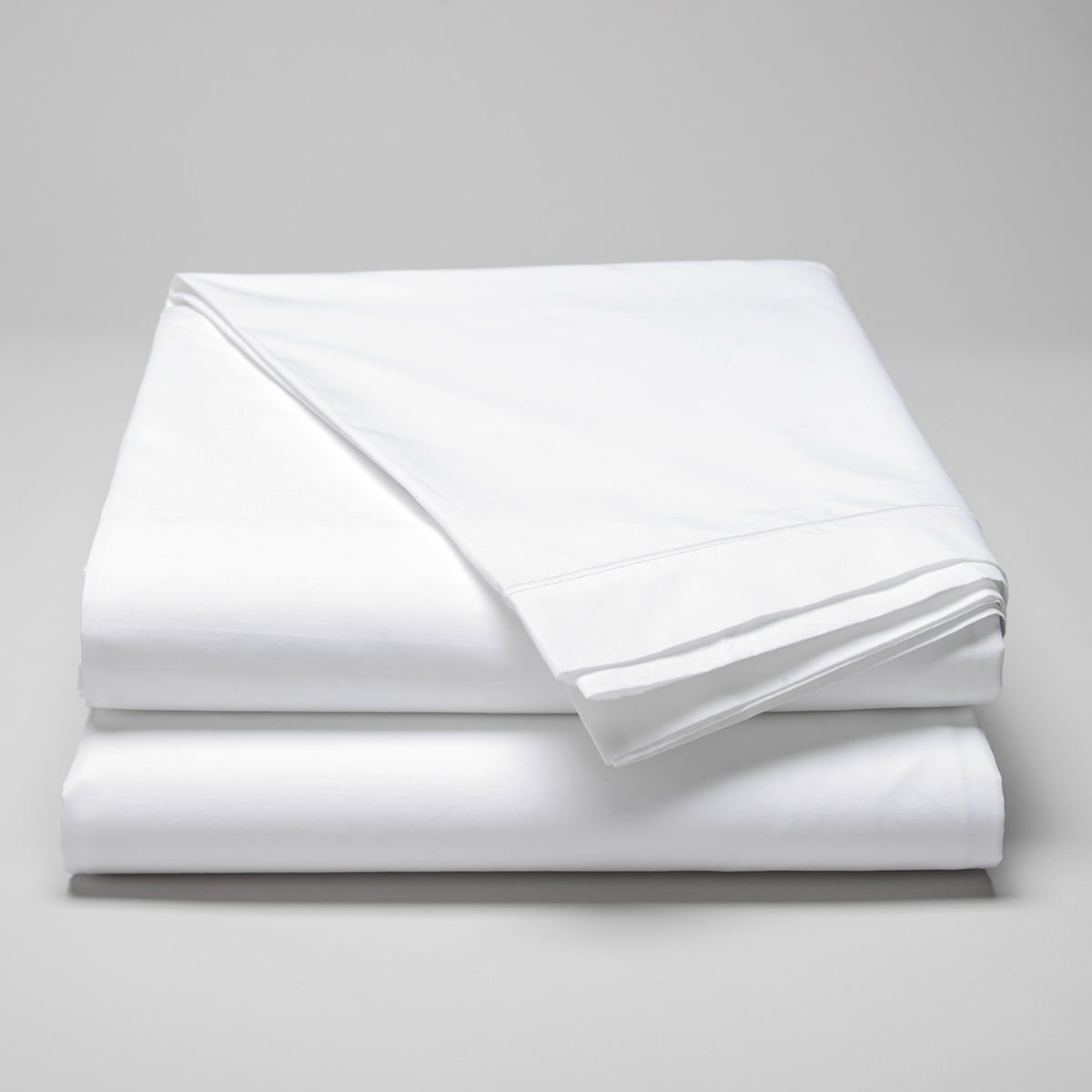 Drap plat percale de coton peigné 160 fils - 400tc STOCKHOLM blanc, COTTON & CO