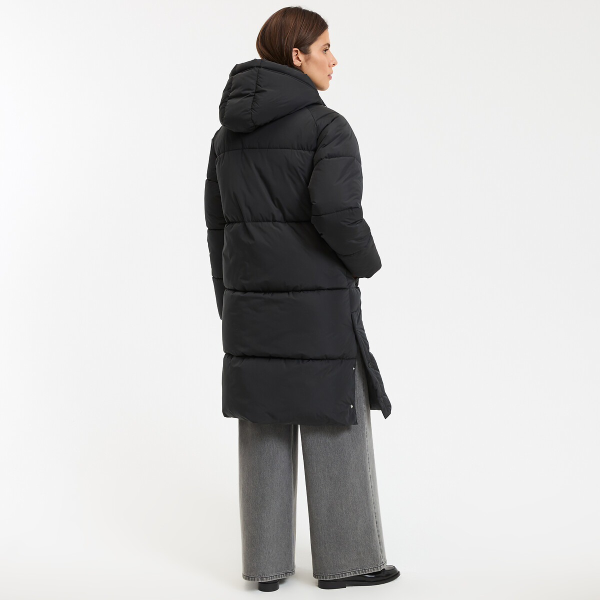 Doudoune longue à capuche noir, LA REDOUTE COLLECTIONS