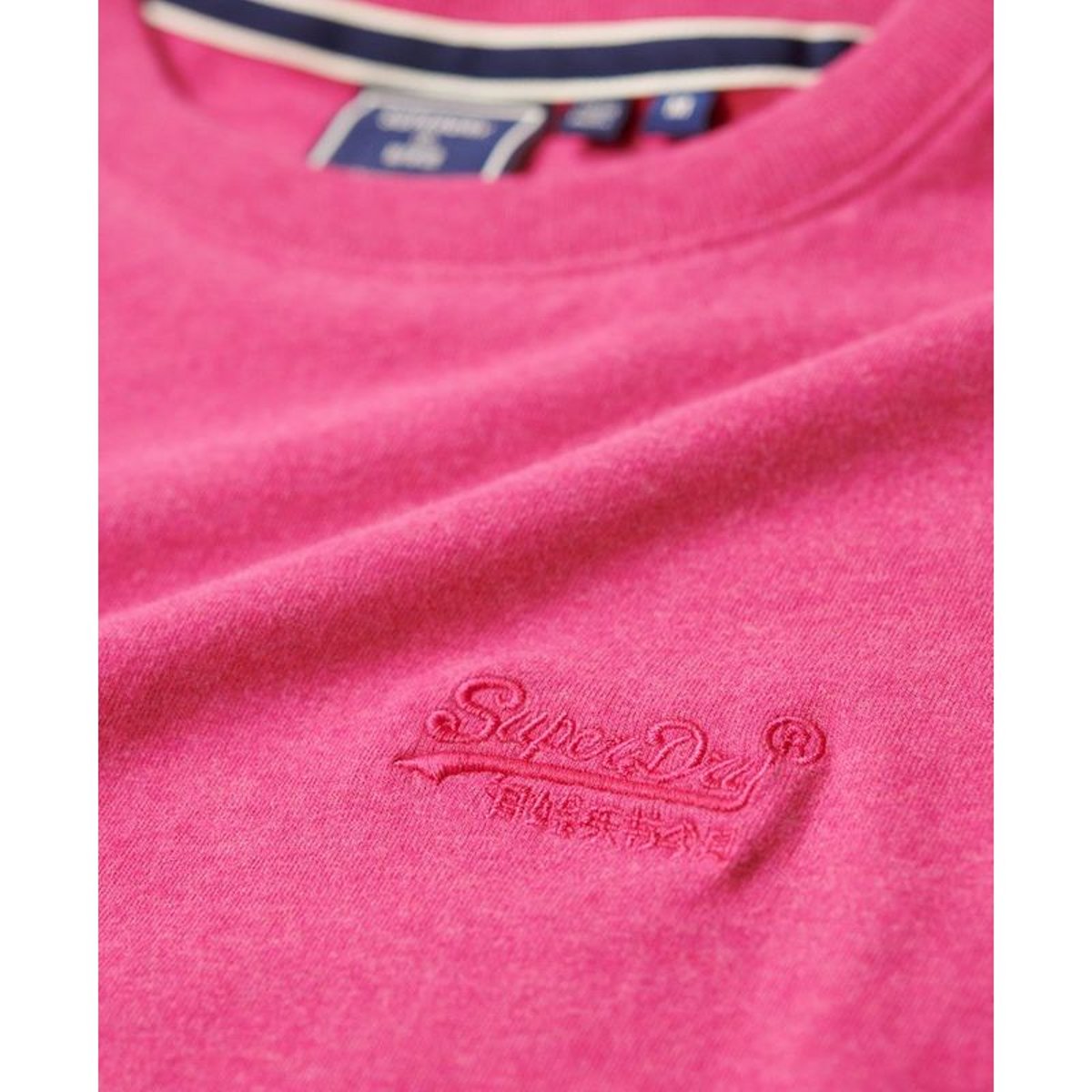 T-shirt col rond Vintage Logo magenta chiné, SUPERDRY