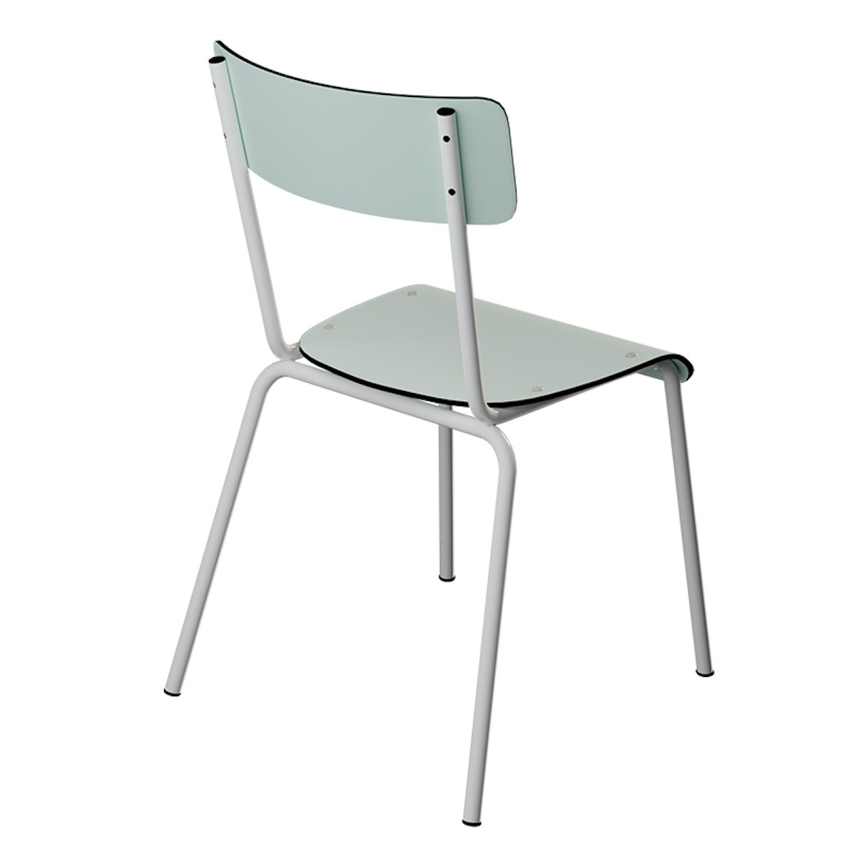Chaise de salle à manger à rayures style vintage SUZIE vert menthe, LES GAMBETTES