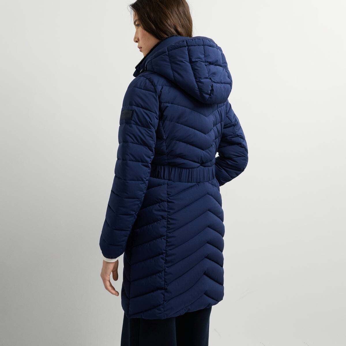Doudoune Longue Avec Ceinture bleu dulwich, PEPE JEANS