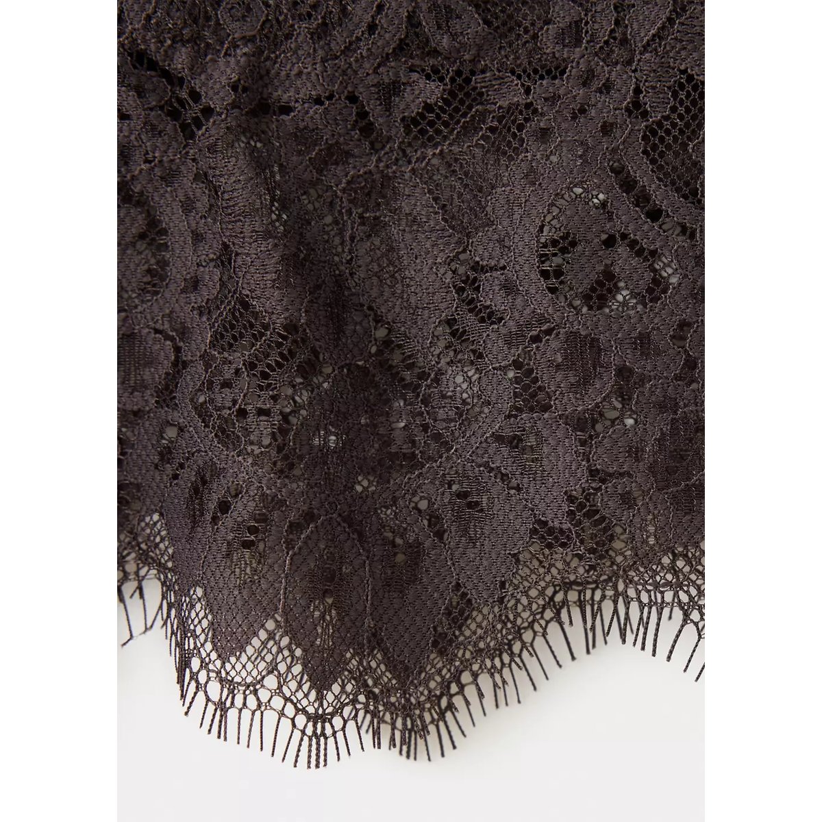 Top triangle en dentelle marron, MANGO