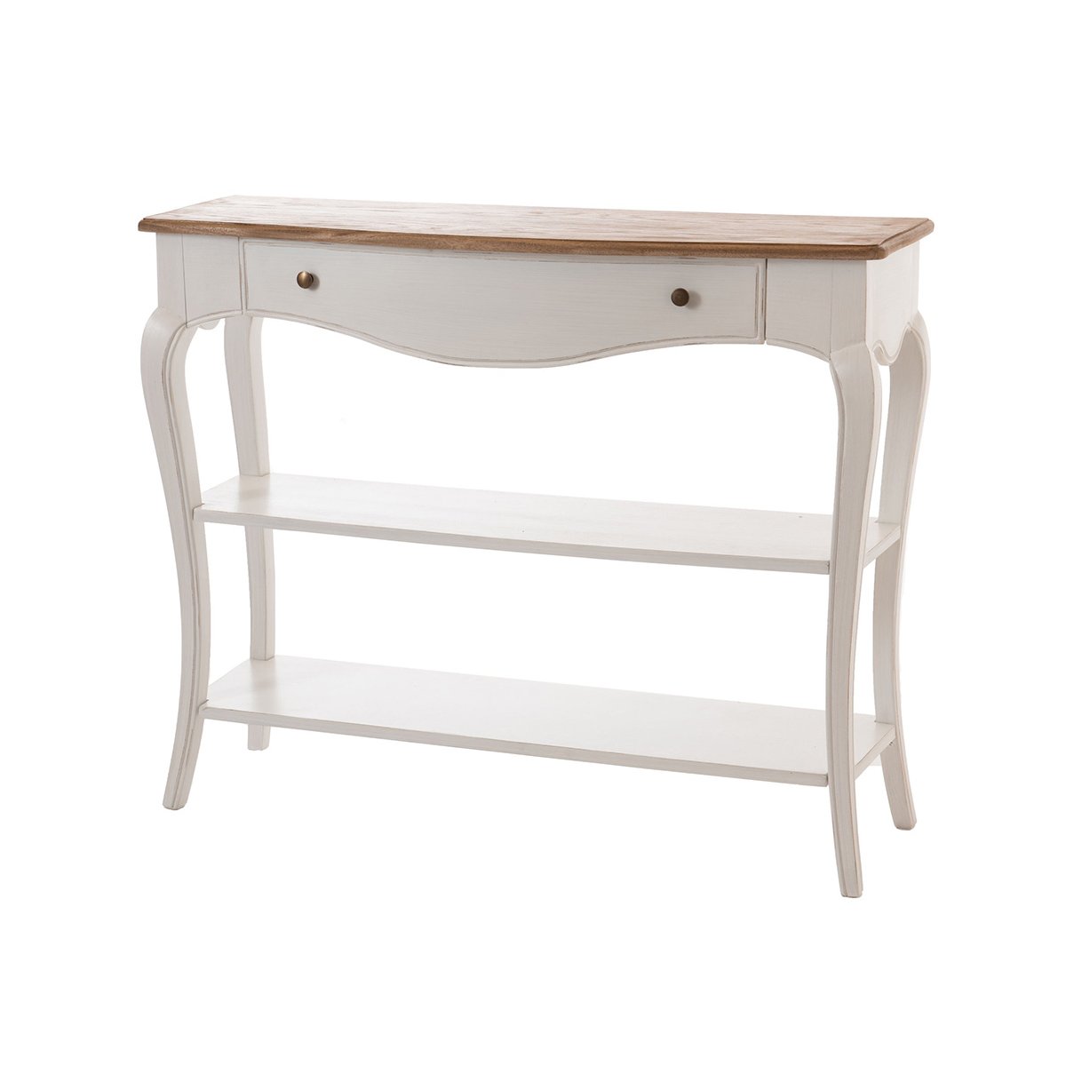 Console Loberon 1 Tiroir + Étagères blanc, AMADEUS