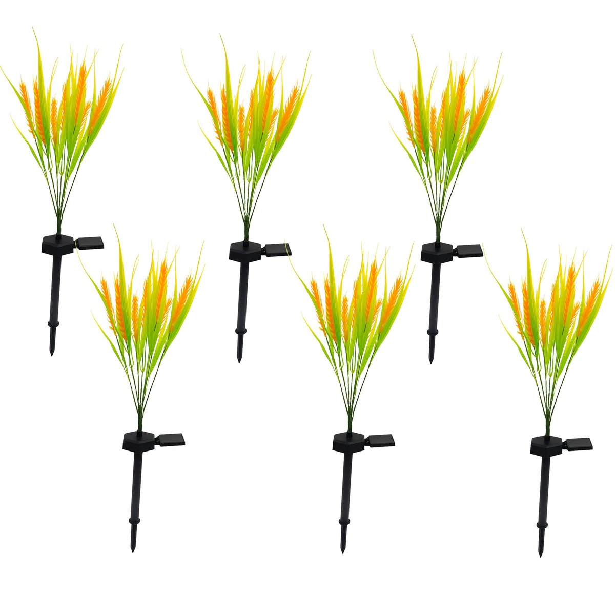 Lot de 6 Balises solaires plantes FERNY vert, LUMISKY