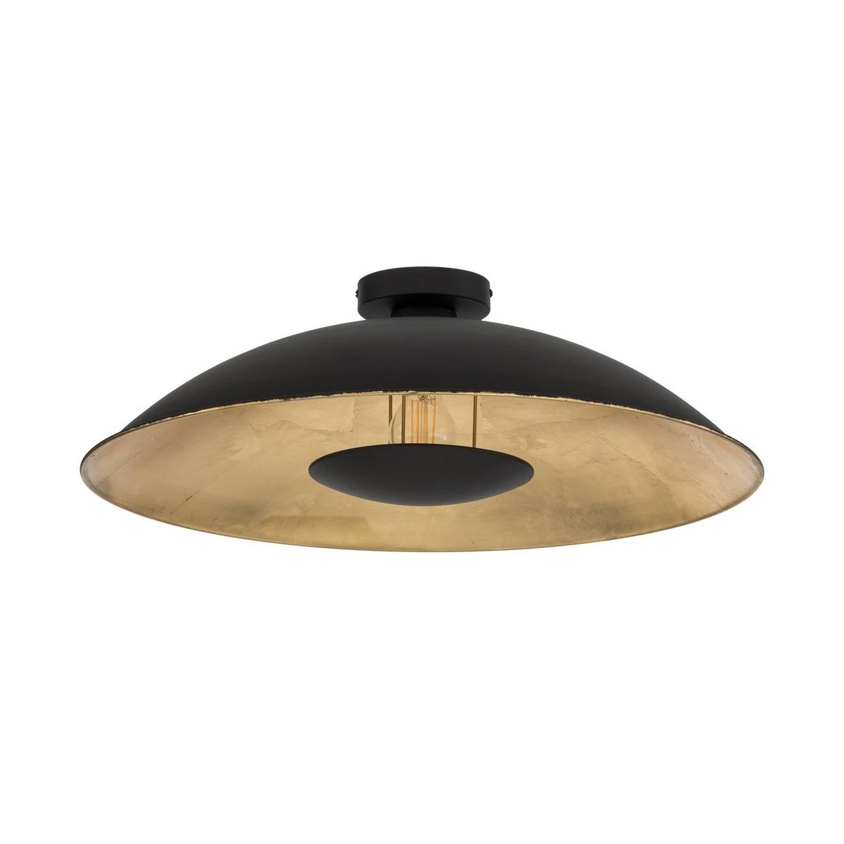 Plafonnier en métal moderne, Emilienne noir, or, LINDBY