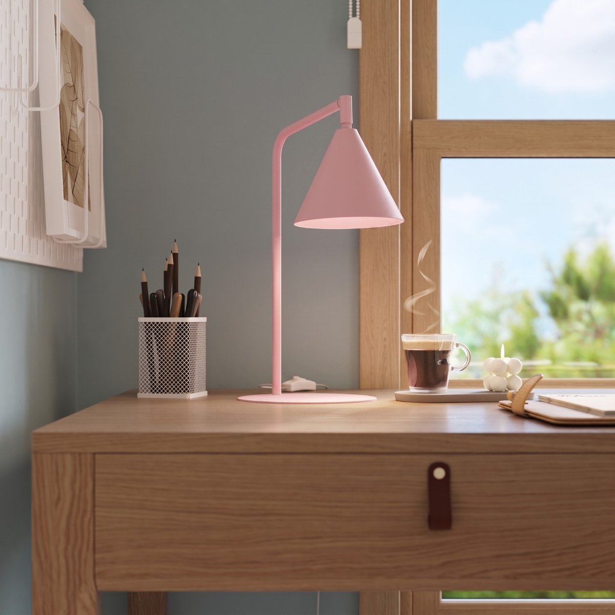 Lampe de bureau Acier Rose E14 1 Nox rose, EDEN