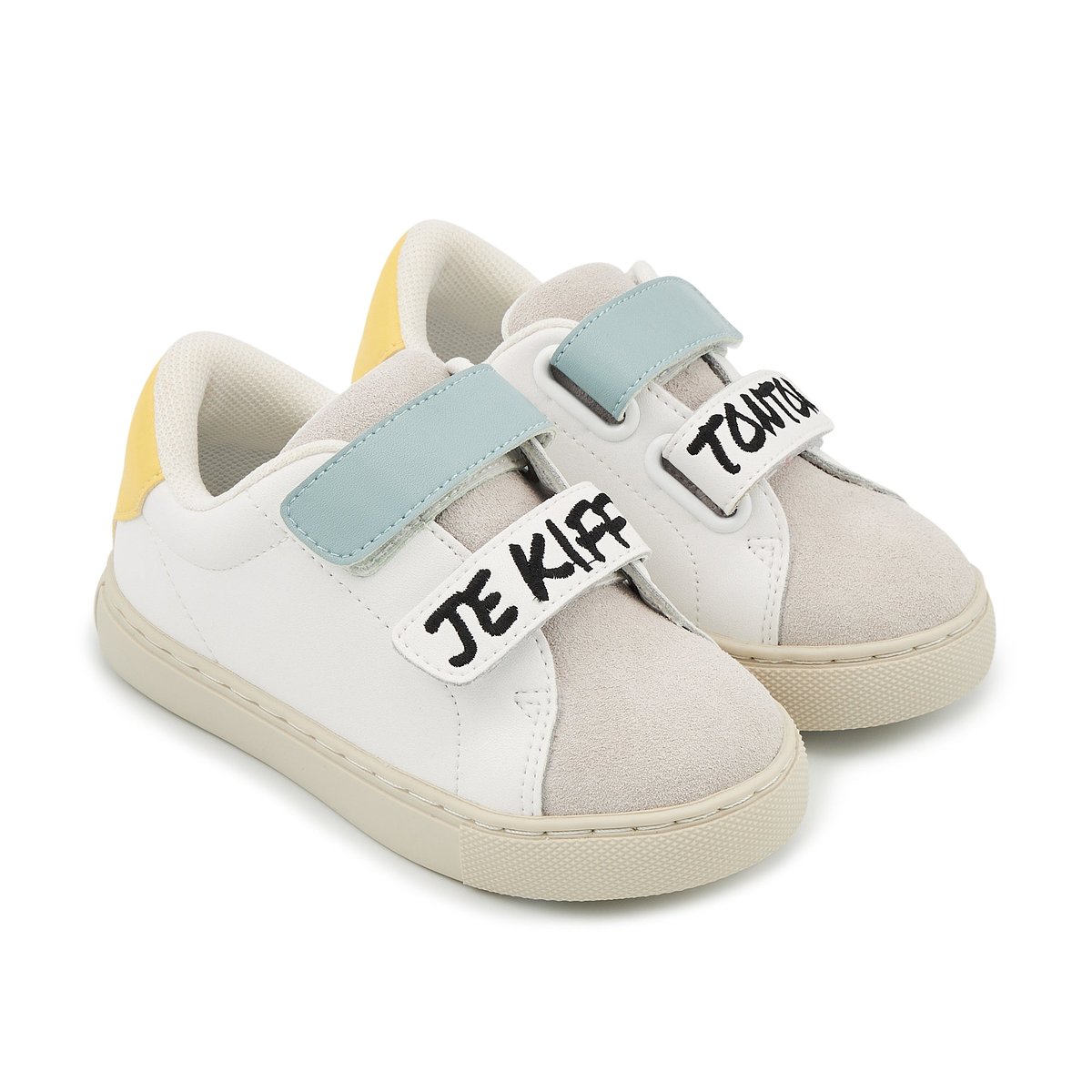 Baskets Enfant En Cuir Mini Edith Je Kiff Tonton blanc, BONS BAISERS