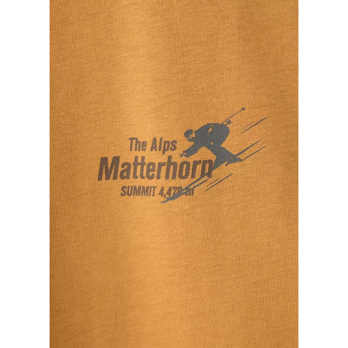 T-shirt coton imprimé montagne moutarde, MANGO TEEN