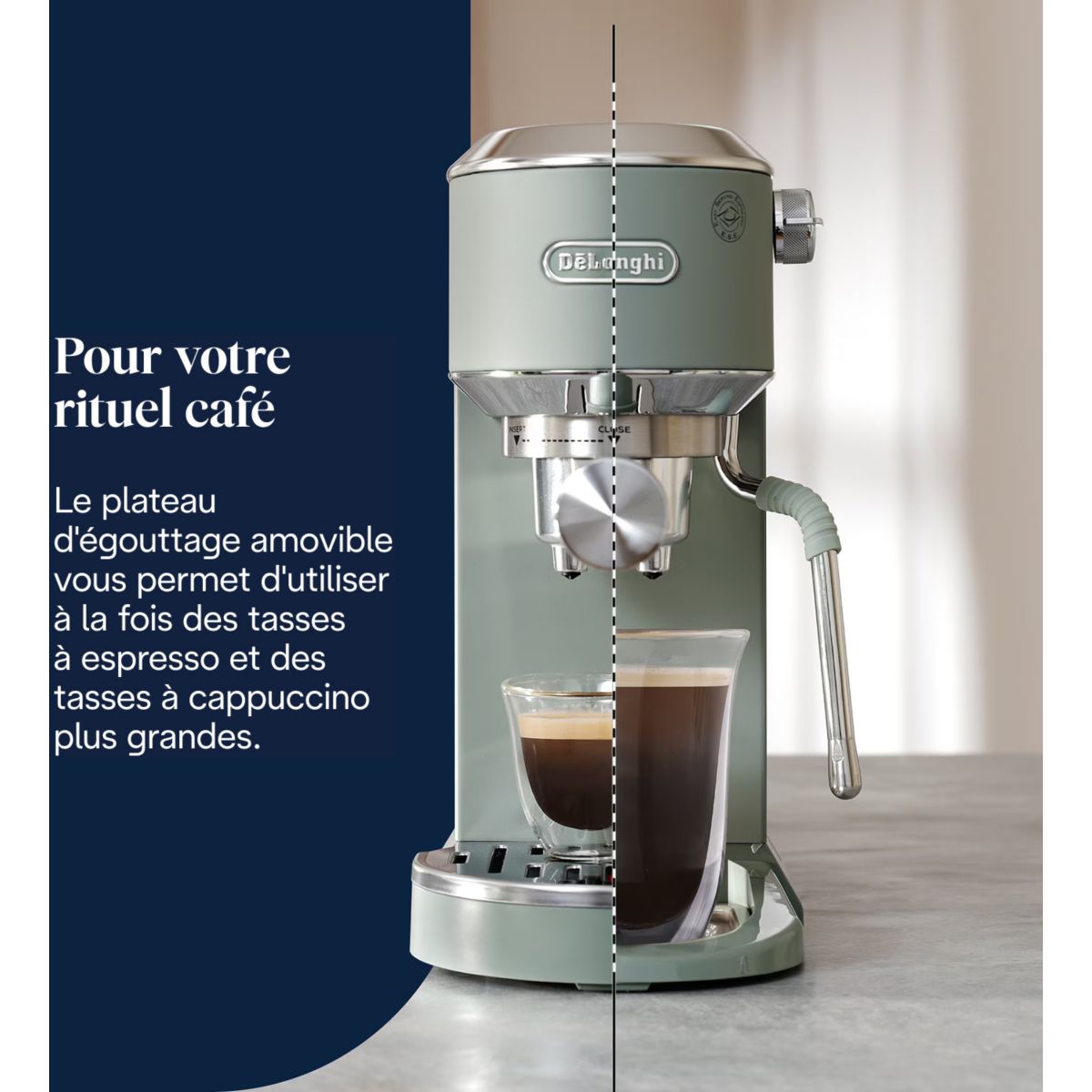 Machine à expresso EC890.GR Dedica Duo Verte couleur unique, DELONGHI