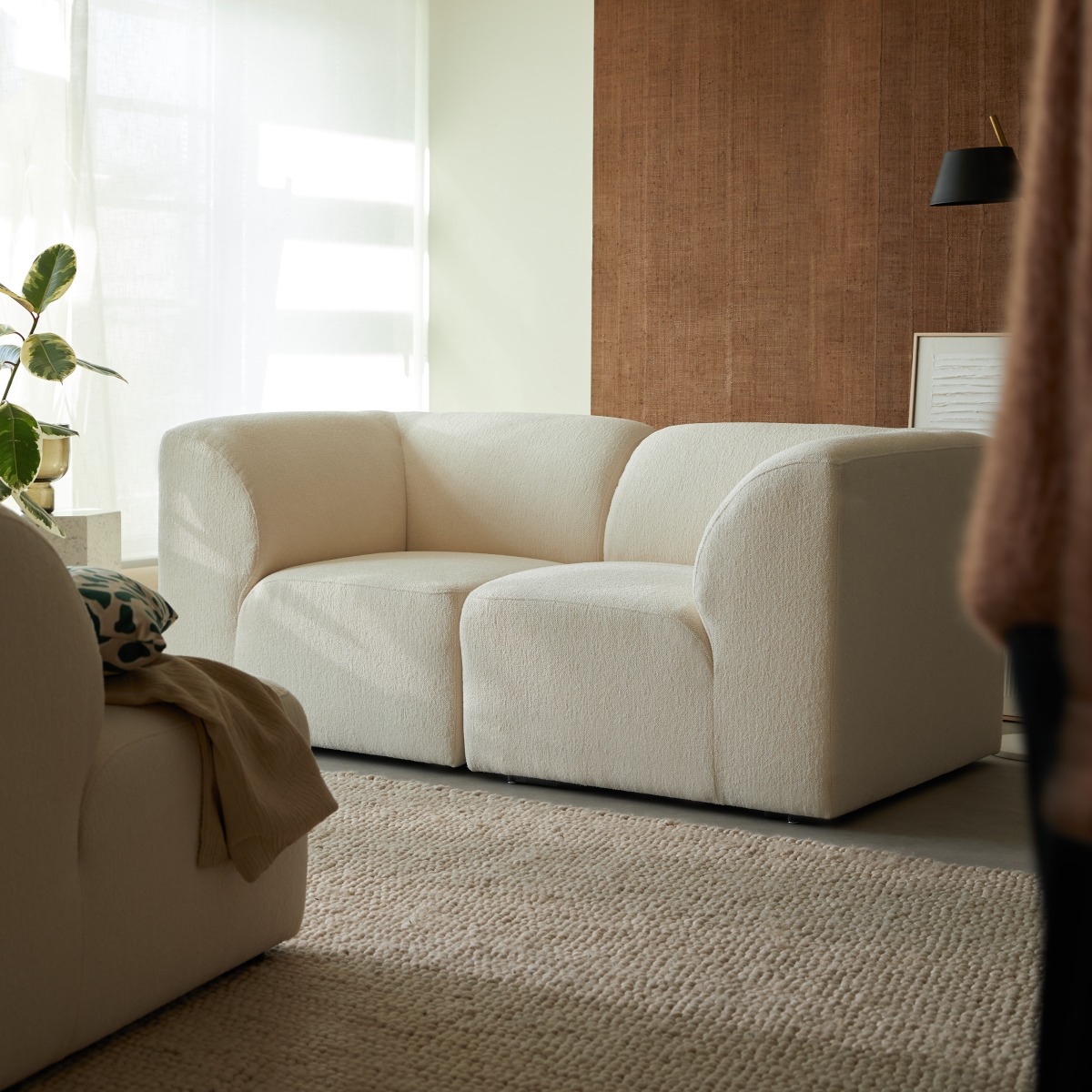 Canapé droit en Tissu, VÉNUS beige, TIKAMOON
