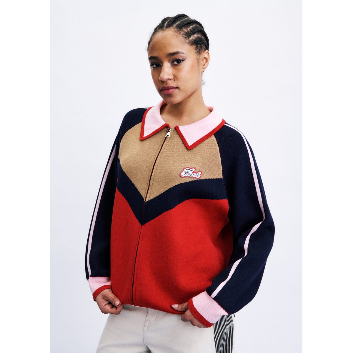 Cardigan Hanshin HANSHIN rouge, FRNCH