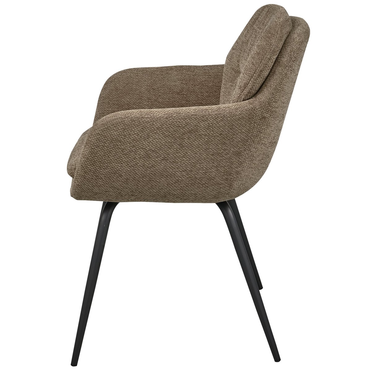 Lot de 2 chaises de table en tissu chenille RUNA sable foncé, WOOOD