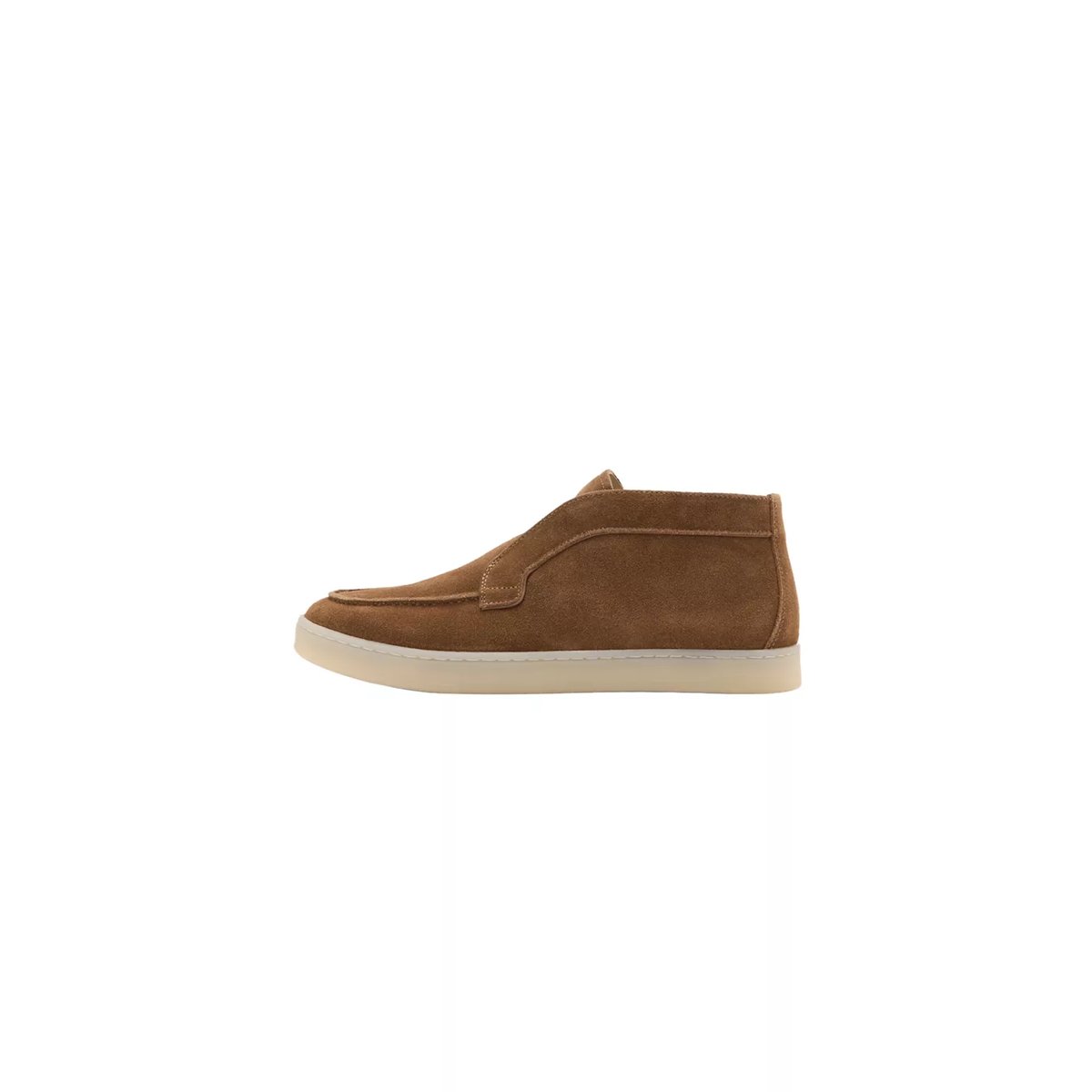 Bottines baskets cuir suédé marron, MANGO MAN