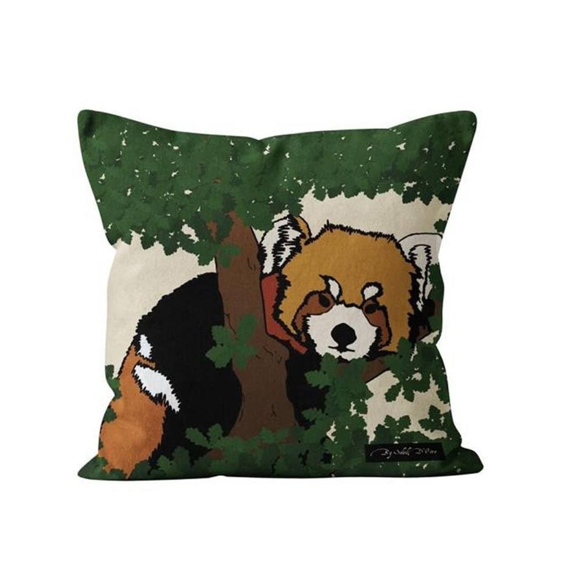 Housse de coussin Safari Panda Roux 40x40 beige, DECORATIE