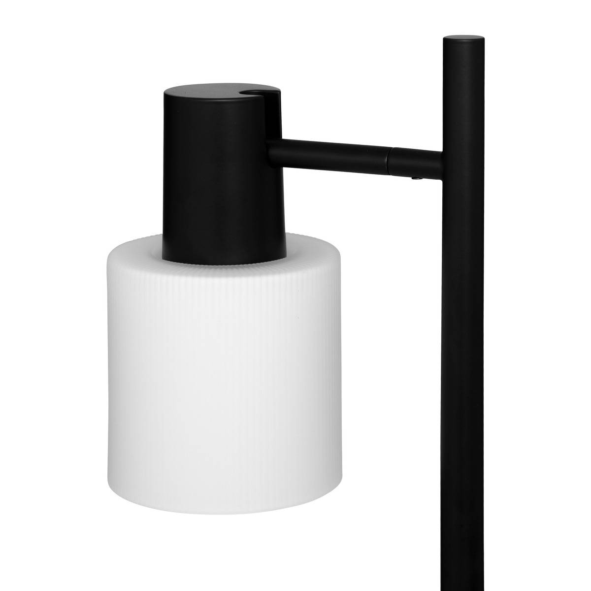 Lampadaire en métal 2 abat-jours en pierre TAIS noir, ATMOSPHERA