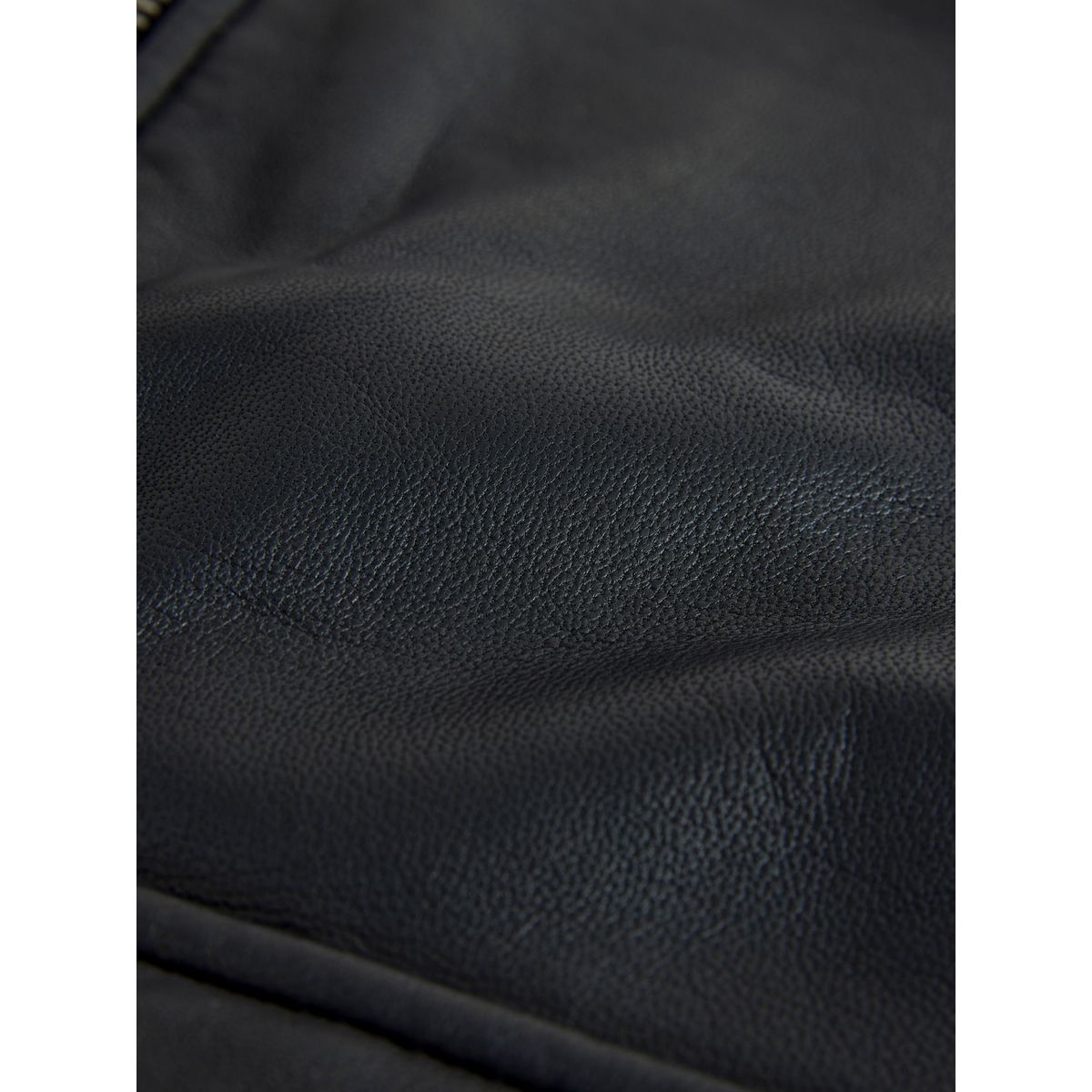 Veste en cuir avec poches plaquées signature noir, NEXT