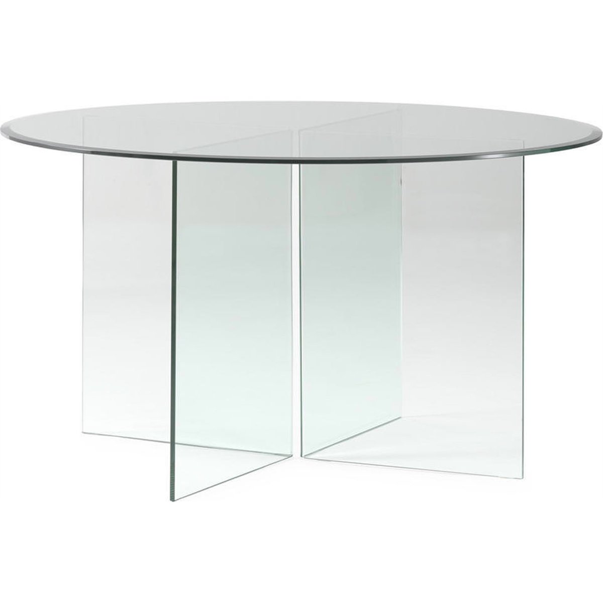 Table à manger ronde en verre transparent, RECOLLECTION