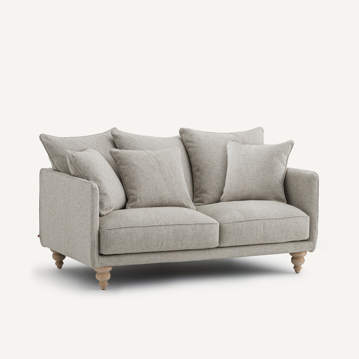 Compacte 3-zitsbank van viscose met structuur en linnen, LAZARE naturel, AM.PM