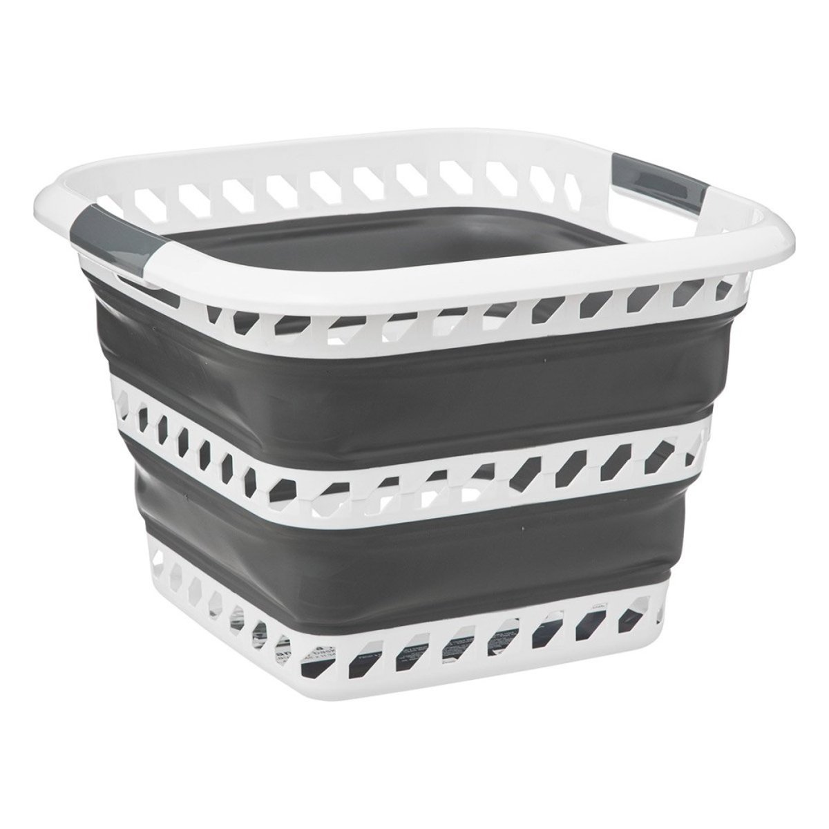 Panier à linge rétractable 40L gris, ATMOSPHERA