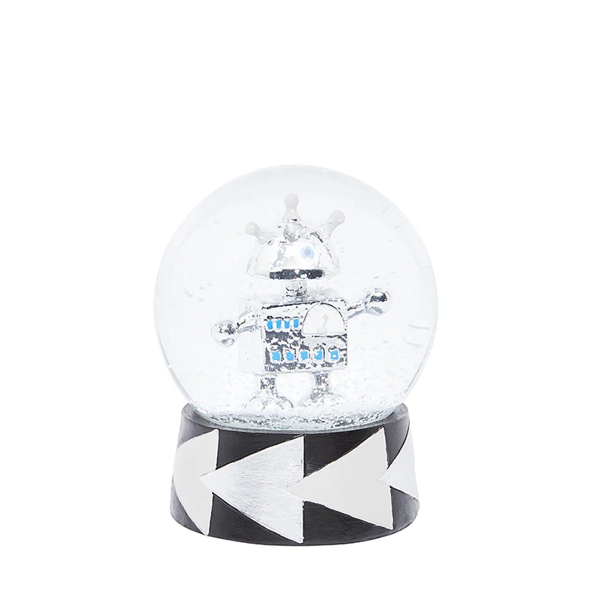 Boule à neige décorative de noël figurine robot en résine H14 POP argenté, SIA DECO