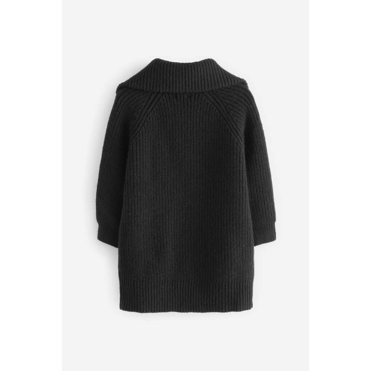 Robe pull zippée manches longues noir, NEXT